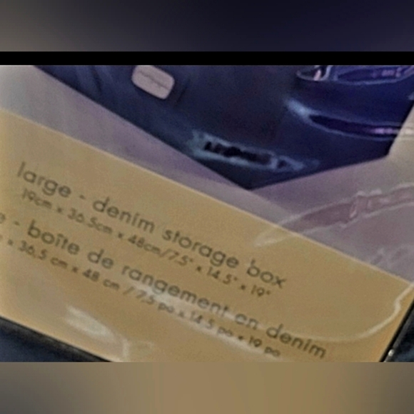 NWT Denim Cotton Blend Rectangular Storage Drawer with Handle, Set of 2 - Picture 11 of 12